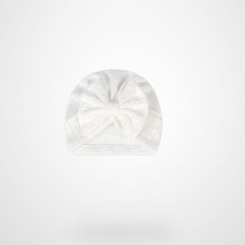 Blanc Bonnet Turban Bebe Laine | Le Turban
