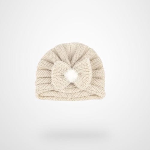Blanc Bonnet Turban Bebe Tricot | Le Turban